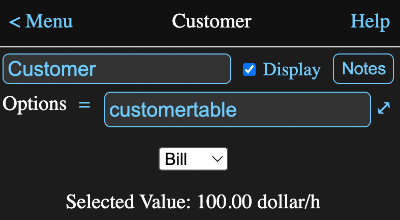 Menu Information View