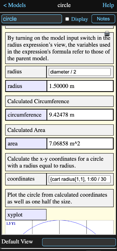 Model Information View