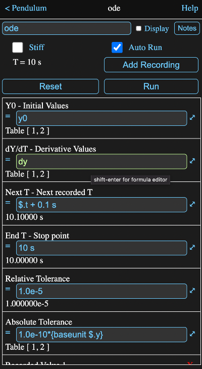 ODE Solver Information View